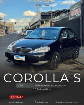 TOYOTA COROLLA 1.8 S 16V GASOLINA 4P AUTOMÁTICO TOYOTA COROLLA 1.8 S 16V GASOLINA 4P AUTOMÁTICO